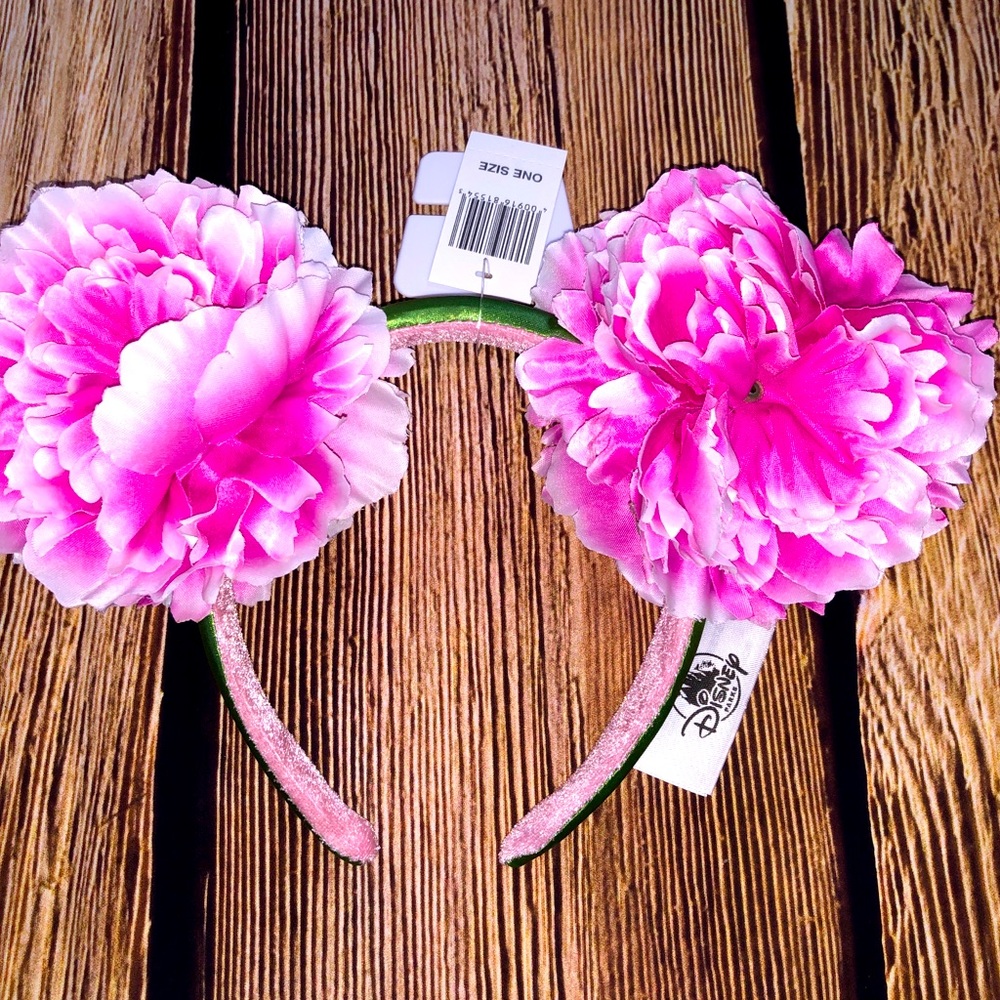 NWT DISNEY PARKS PEONY PINK MINNIE EARS